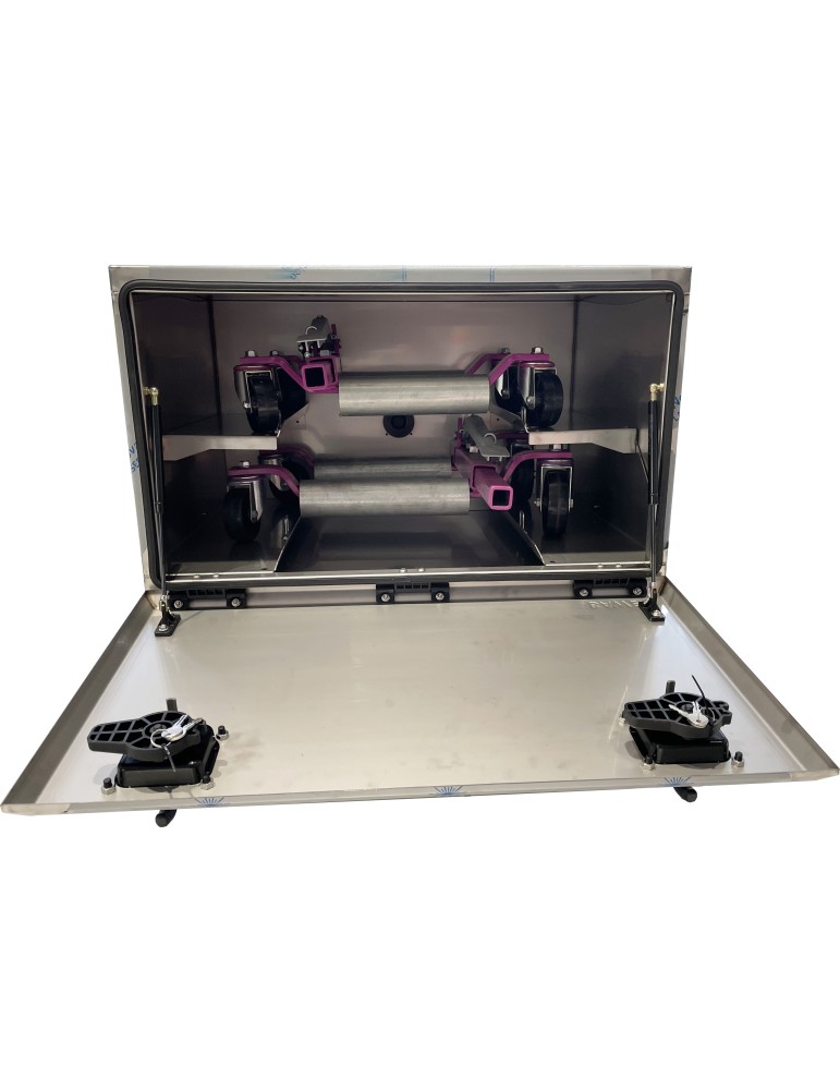 COFFRE INOX ETAGERE FIXE LARGEUR 850 TOUS TYPES CHARIOTS