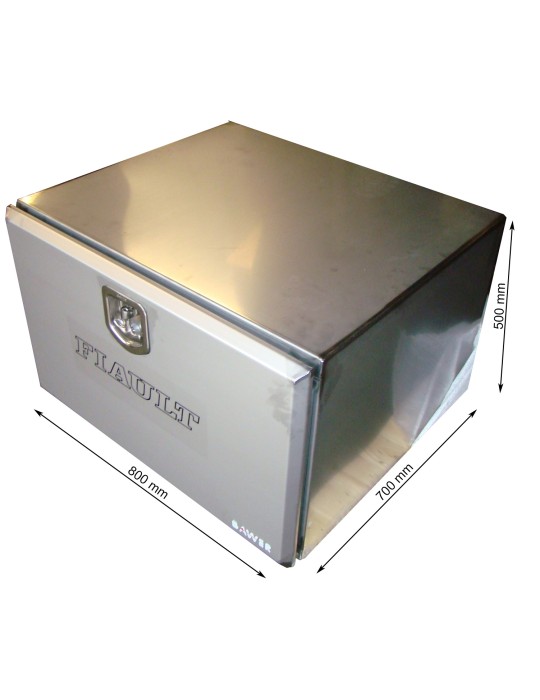 COFFRE INOX ETAGERE FIXE LARGEUR 850 TOUS TYPES CHARIOTS