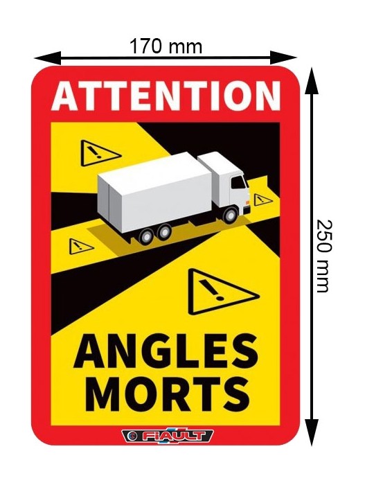 AUTOCOLLANT ATTENTION ANGLES MORTS
