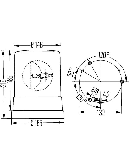 GYROPHARE HELLA 24V À PLAT