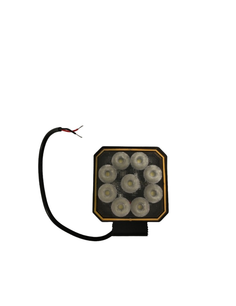 PHARE DE TRAVAIL 9 LEDS CARRE NOIR 1500 LUMENS