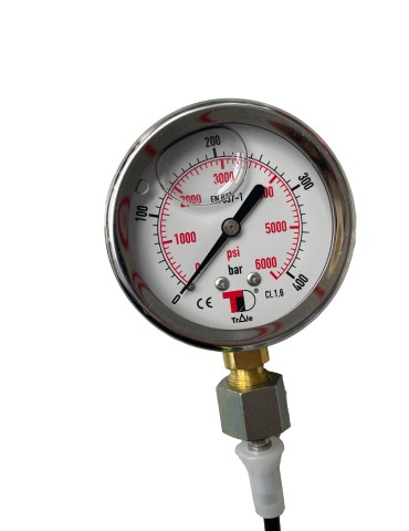 0-400 bar stainless steel pressure gauge with capillary tube 2