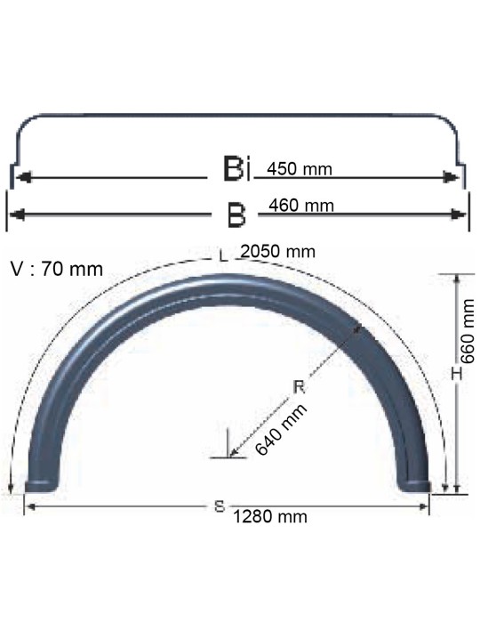 ROUND POLYURETHANE WING WITH TWIN WHEELS
