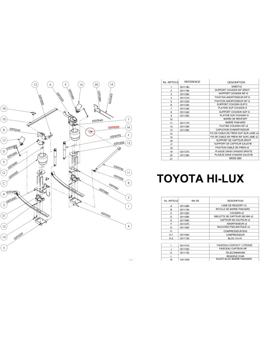 PF3000 Rear Suspension Parts for the Toyota Hilux