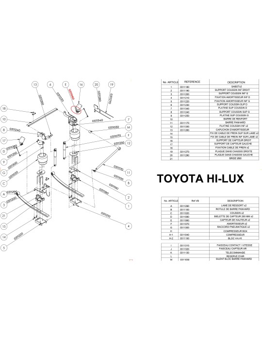 PF3000 Rear Suspension Parts for the Toyota Hilux