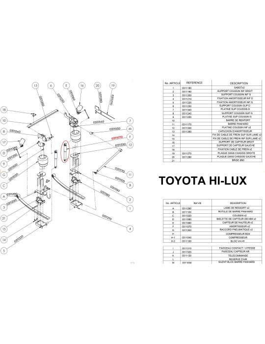 PF3000 Rear Suspension Parts for the Toyota Hilux