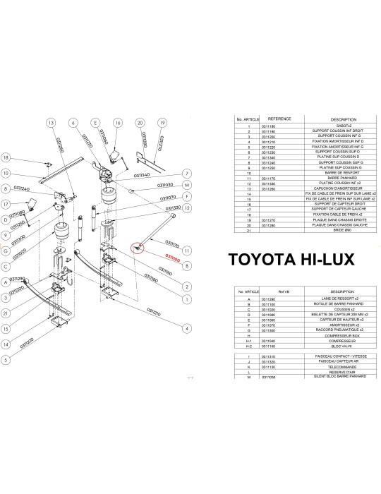 PF3000 Rear Suspension Parts for the Toyota Hilux