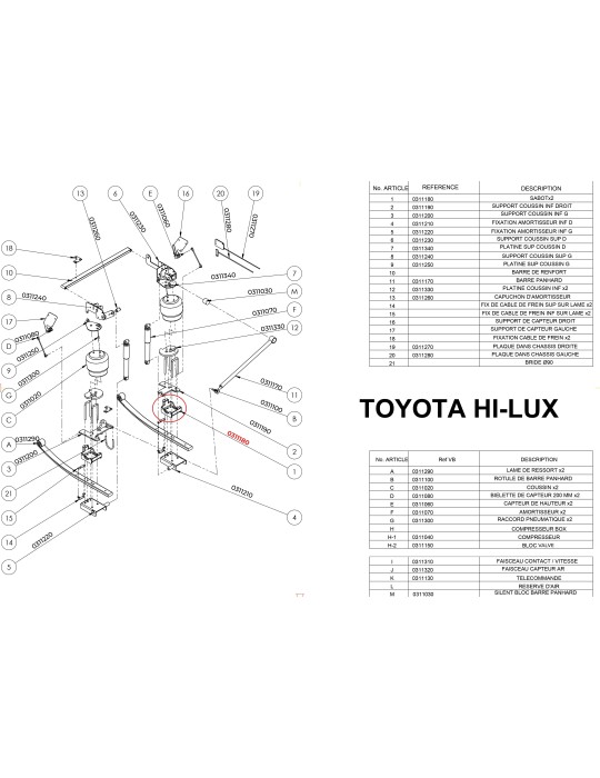 PF3000 Rear Suspension Parts for the Toyota Hilux