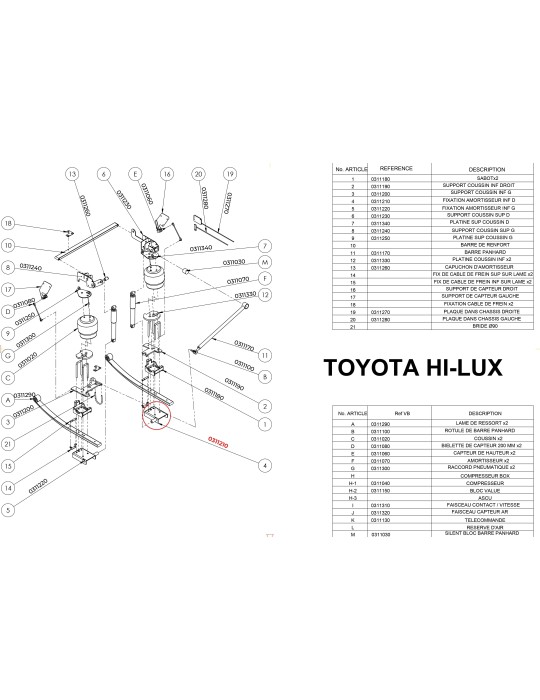 PF3000 Rear Suspension Parts for the Toyota Hilux