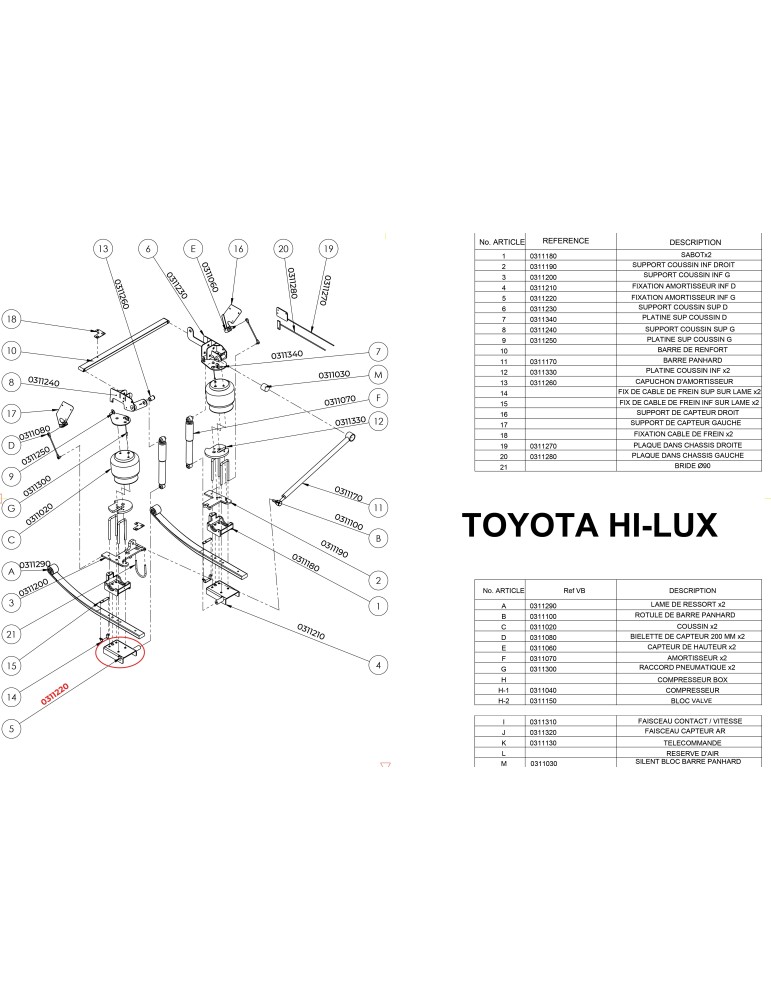PF3000 Rear Suspension Parts for the Toyota Hilux