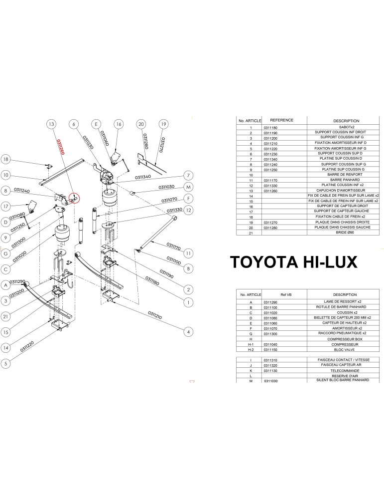 PF3000 Rear Suspension Parts for the Toyota Hilux