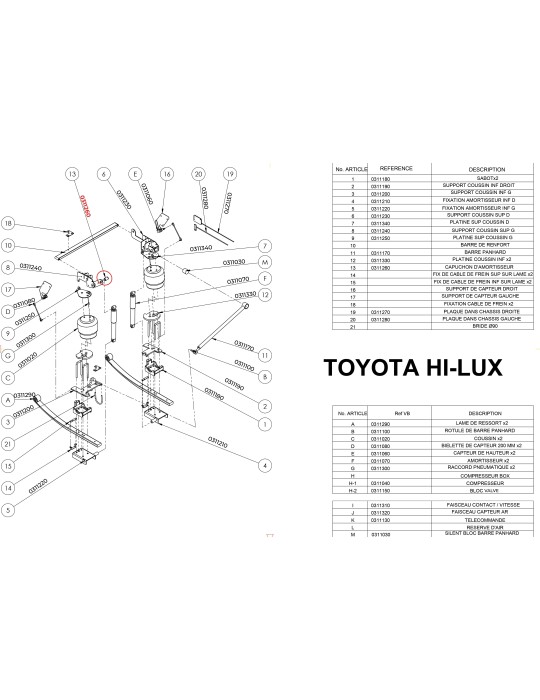 PF3000 Rear Suspension Parts for the Toyota Hilux