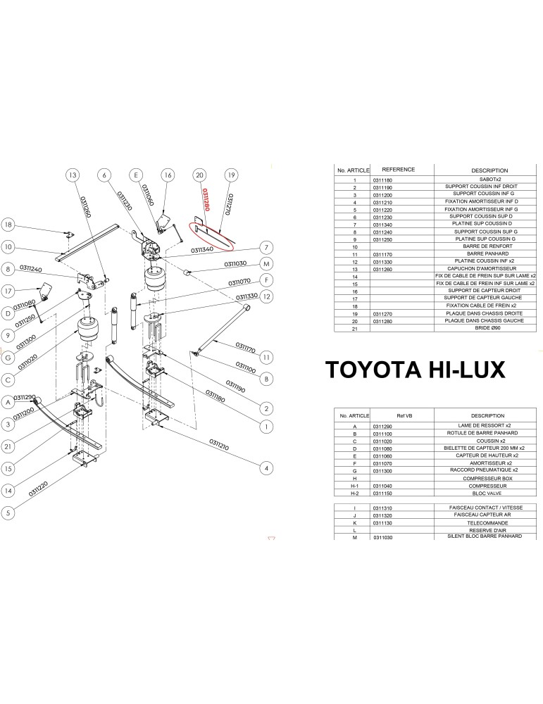 PF3000 Rear Suspension Parts for the Toyota Hilux
