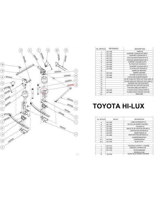 PF3000 Rear Suspension Parts for the Toyota Hilux