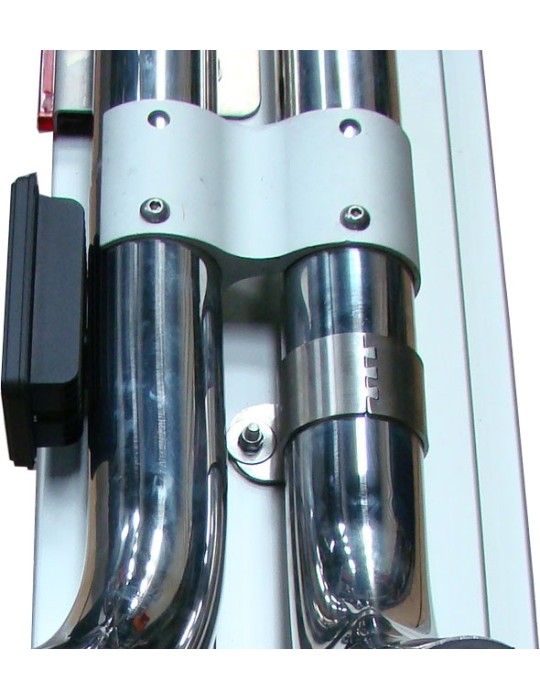 FIXATION RAMPE LUMINEUSE SUR ROLL BAR INOX POUR 4x4