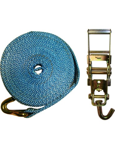 SANGLE D'ARRIMAGE CROCHET SIMPLE AVEC CLIQUET 8M