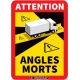 AUTOCOLLANT ATTENTION ANGLES MORTS